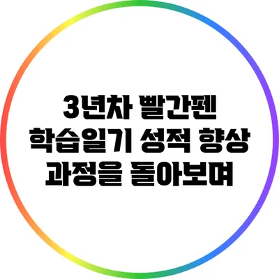 3년차 빨간펜 학습일기: 성적 향상 과정을 돌아보며