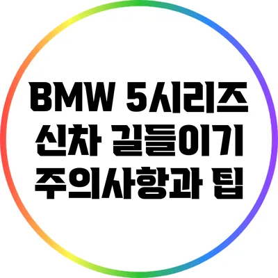 BMW 5시리즈 신차 길들이기: 주의사항과 팁