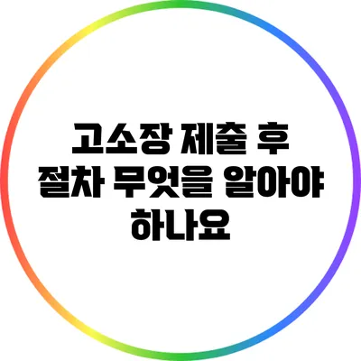 고소장 제출 후 절차: 무엇을 알아야 하나요?