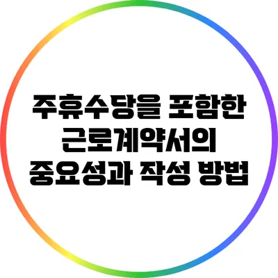 주휴수당을 포함한 근로계약서의 중요성과 작성 방법