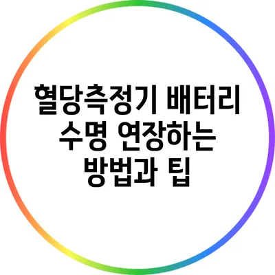 혈당측정기 배터리 수명 연장하는 방법과 팁