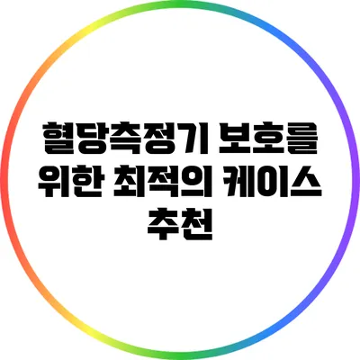 혈당측정기 보호를 위한 최적의 케이스 추천