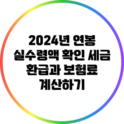 2024년 연봉 실수령액 확인: 세금 환급과 보험료 계산하기