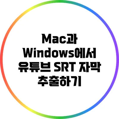 Mac과 Windows에서 유튜브 SRT 자막 추출하기