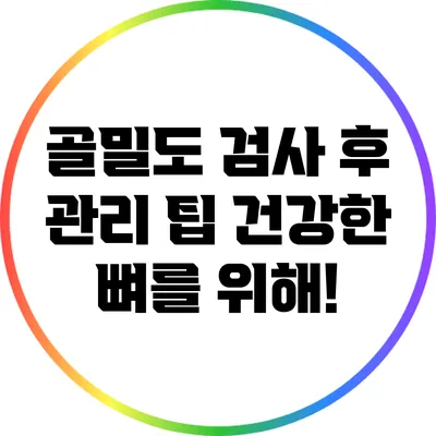 골밀도 검사 후 관리 팁: 건강한 뼈를 위해!