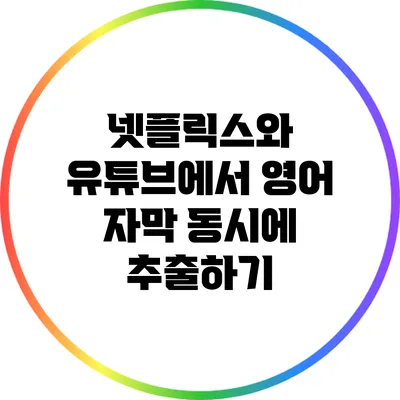 넷플릭스와 유튜브에서 영어 자막 동시에 추출하기