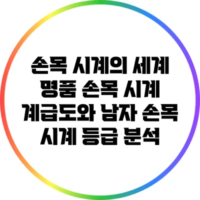 손목 시계의 세계: 명품 손목 시계 계급도와 남자 손목 시계 등급 분석
