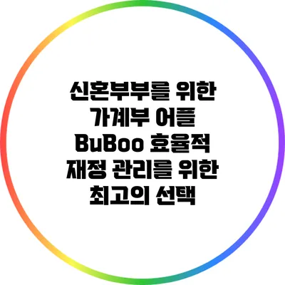 신혼부부를 위한 가계부 어플 BuBoo: 효율적 재정 관리를 위한 최고의 선택