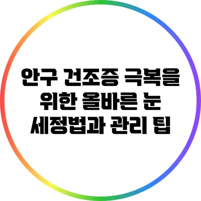안구 건조증 극복을 위한 올바른 눈 세정법과 관리 팁
