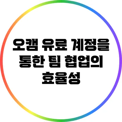 오캠 유료 계정을 통한 팀 협업의 효율성