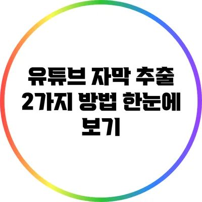 유튜브 자막 추출 2가지 방법 한눈에 보기