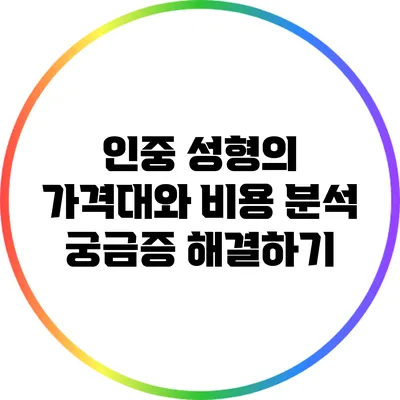 인중 성형의 가격대와 비용 분석: 궁금증 해결하기