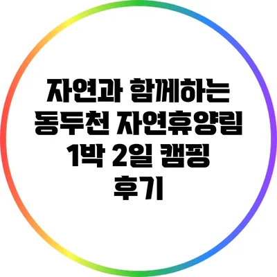 자연과 함께하는 동두천 자연휴양림 1박 2일 캠핑 후기