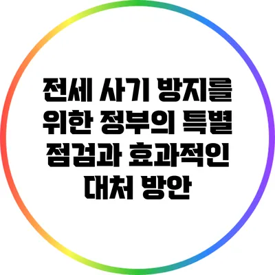 전세 사기 방지를 위한 정부의 특별 점검과 효과적인 대처 방안