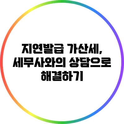 지연발급 가산세, 세무사와의 상담으로 해결하기