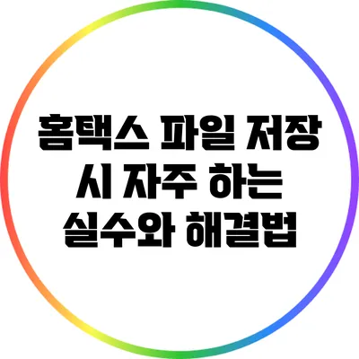 홈택스 파일 저장 시 자주 하는 실수와 해결법