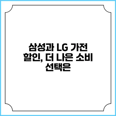 삼성과 LG 가전 할인, 더 나은 소비 선택은?