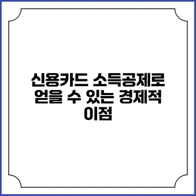 신용카드 소득공제로 얻을 수 있는 경제적 이점