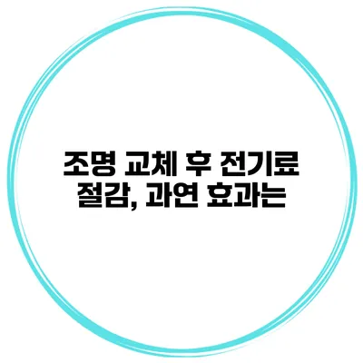 조명 교체 후 전기료 절감, 과연 효과는?