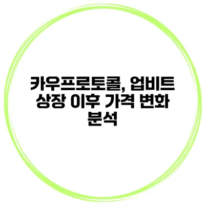 카우프로토콜, 업비트 상장 이후 가격 변화 분석
