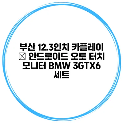 부산 12.3인치 카플레이 – 안드로이드 오토 터치 모니터 BMW 3GT/X6 세트