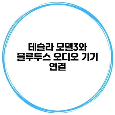 테슬라 모델3와 블루투스 오디오 기기 연결