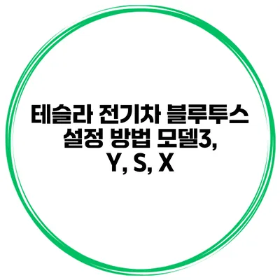 테슬라 전기차 블루투스 설정 방법 모델3, Y, S, X